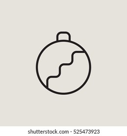 Christmas Ornament Ball Sphere Outline Vector Icon