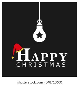 Christmas Ornament balls Greeting card. Christmas New Year Flat icon card illustration. Decorative Holiday Winter backgrounds. Vector illustration