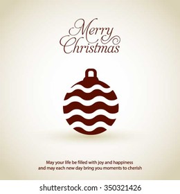 Christmas Ornament balls Greeting card. Christmas New Year Flat icon card illustration. Decorative Holiday Winter backgrounds. Vector illustration