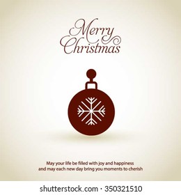 Christmas Ornament balls Greeting card. Christmas New Year Flat icon card illustration. Decorative Holiday Winter backgrounds. Vector illustration