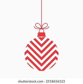 Christmas ornament bauble hanging. Vector illustration. Design element.