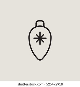 Christmas Ornament Bump Icicle Outline Vector Icon