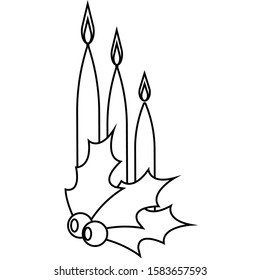 Christmas ornament with a candle - Vector illustration design