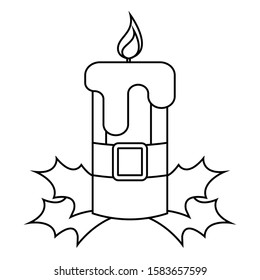 Christmas ornament with a candle - Vector illustration design