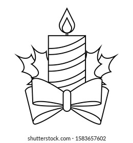 Christmas ornament with a candle - Vector illustration design