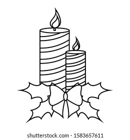 Christmas ornament with a candle - Vector illustration design