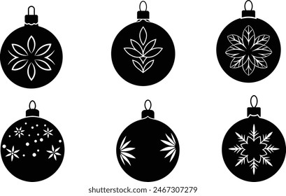 Navidades adorno colección silueta Vector.