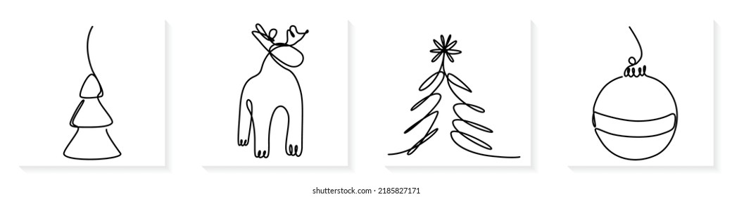 christmas ornament for christmas in continuous line with minimal design