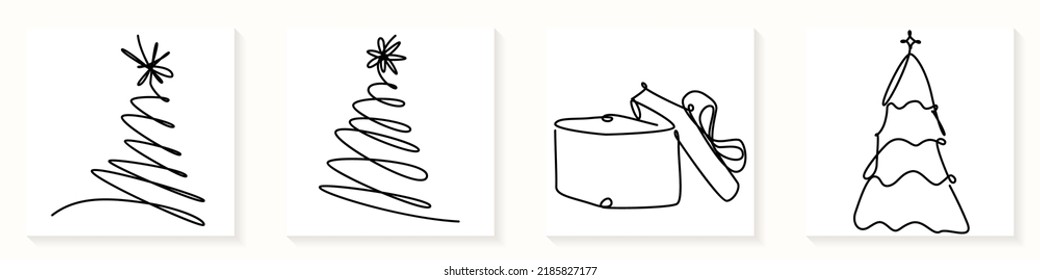 christmas ornament for christmas in continuous line with minimal design