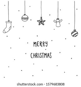 Christmas ornament cute cartoon background for celebration