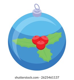 Christmas ornament decorated with holly leaves and berries, bringing festive cheer