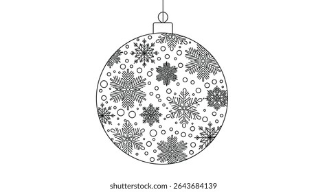 Christmas Ornament Decorated With Snowflakes In A White Background Winter Holiday Art