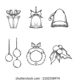 Christmas ornament decoration elements vector isolated