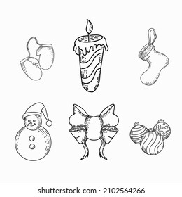 Christmas ornament decoration elements vector isolated set