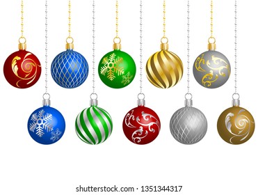 christmas ornament with different patterns assorted