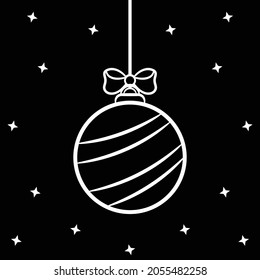 Christmas ornament drawing black sketch for coloring
