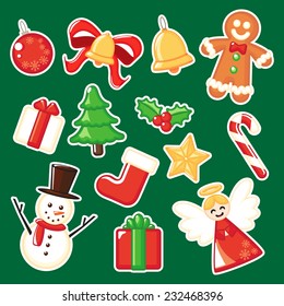 Christmas ornament elements.
