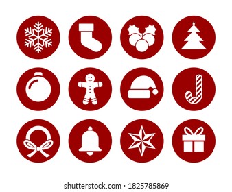 christmas ornament flat icon for christmas feast