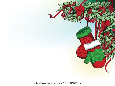 Christmas ornament with floral framing
