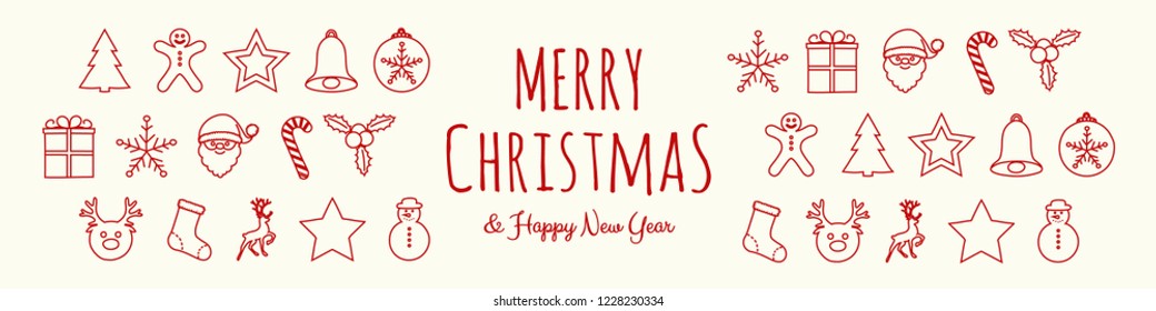 Christmas ornament with hand drawn elements. Vector.