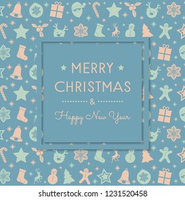 Christmas ornament with hand drawn elements. Vector.