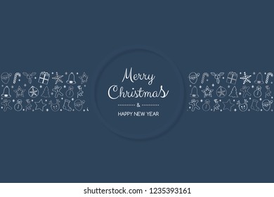 Christmas ornament with hand drawn elements. Vector.