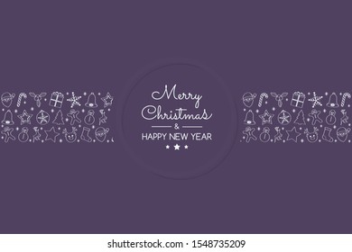 Christmas ornament with hand drawn elements. Vector.