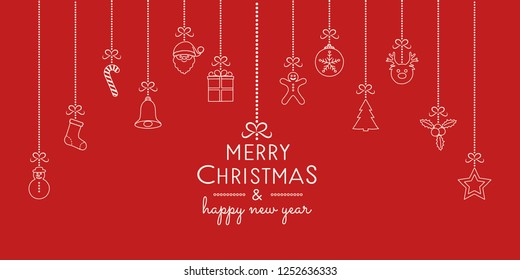 Christmas ornament with hanging elements. Vector.