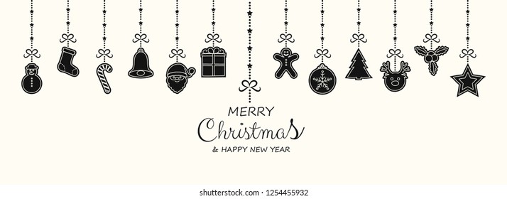 Christmas ornament with hanging elements. Vector.