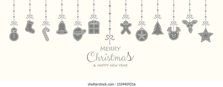 Christmas ornament with hanging elements. Vector.