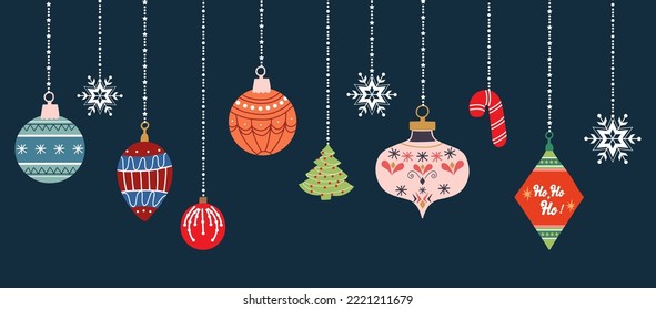 Christmas ornament hanging isolated background.