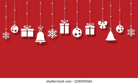 Christmas ornament hanging vector illustration