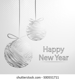 Christmas ornament. Happy New Year greeting card. 