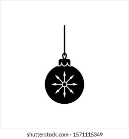 Christmas Ornament Icon, Christmas Bulb Bubble Decoration, Festoon To Christmas Tree Vector Art Illustration