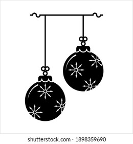 Christmas Ornament Icon, Christmas Bulb Bubble Decoration, Festoon To Christmas Tree Vector Art Illustration