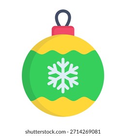 Christmas Ornament Icon Flat Vector Illustration