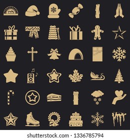 Christmas ornament icons set. Simple style of 36 christmas ornament vector icons for web for any design