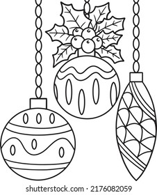Christmas Ornament Isolated Coloring Page