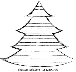 Christmas Ornament Line Art Outline Black and White