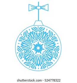 Christmas ornament openwork design. Useful for laser cutting, scrapbooking, stencils, woodwork. Vector illustration.