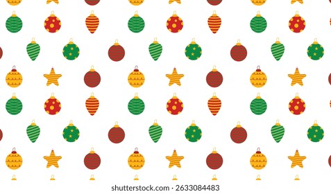 Plantilla de diseño de Vector de bola de patrón de adorno de Navidad