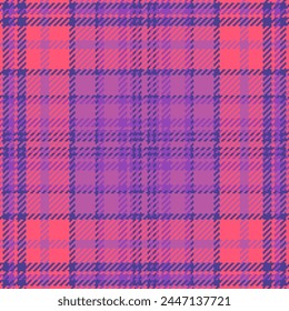Christmas ornament plaid tartan pattern, mexico background seamless fabric. Vivid vector textile texture check in pink and red colors.