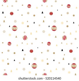 Christmas ornament random pattern on white background for gift wrapping paper