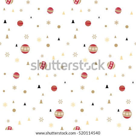 Christmas ornament random pattern on white background for gift wrapping paper