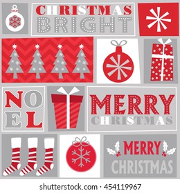 Christmas ornament red and silver background color