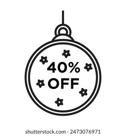 Christmas Ornament Sale Icon Perfect for Promoting Holiday Discounts