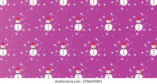 Fondo de patrón sin fisuras de adorno de Navidades. Ilustración de patrón festivo de invierno. Navidades Muñeco de nieve repitiendo patrón de invierno.