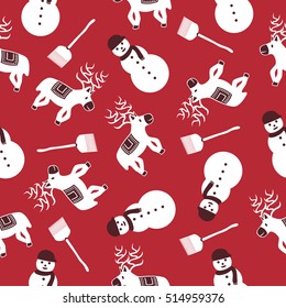 christmas an ornament seamless pattern on red