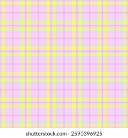 Christmas ornament seamless textile pattern, feminine tartan check fabric. Page texture vector plaid background in light and yellow colors palette.