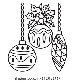 Christmas ornament silhouette vector art